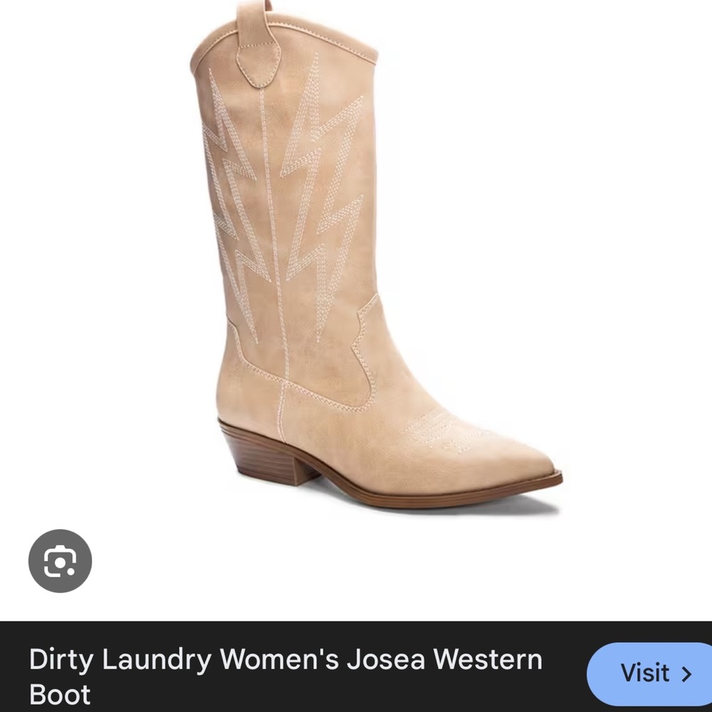 Dirty Laundry Women's Josea Western Beige Heeled Boots